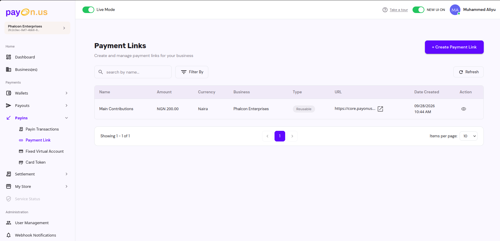 View Payment Links